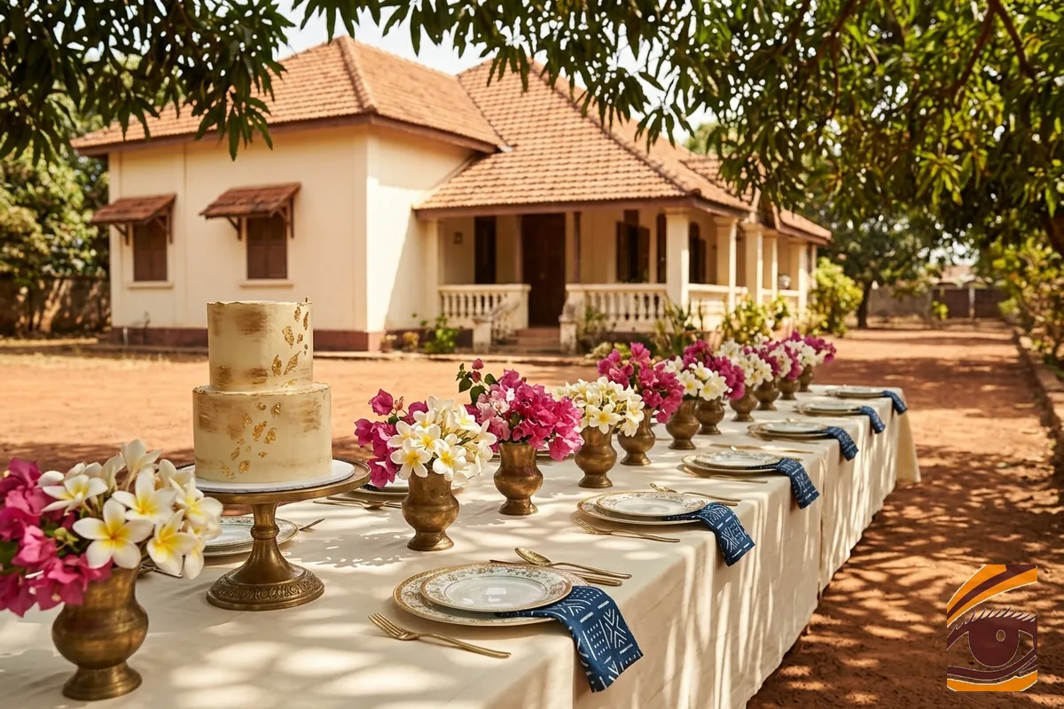 Décor de baptême en plein air