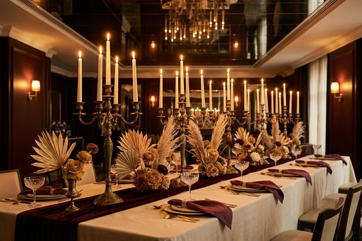 Anniversaire — décor or et lumières